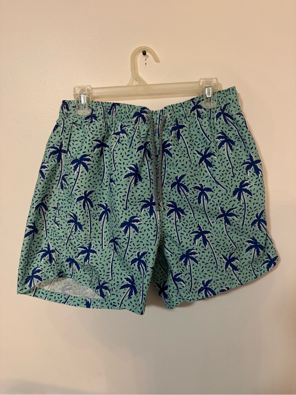 Men’s Boardies Mint Green Palm-Print Swim Shorts